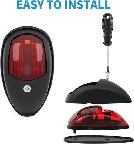 Vista 6 de Obcursco Luces de Navegación para Barco, LED Rojo y Verde de Montaje Vertical para Proa y Popa, Luces Marinas Impermeables IP67 para Pontones, Negro
