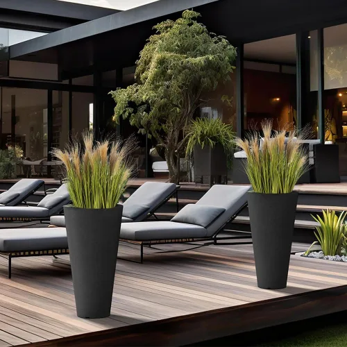 Vista 9 de Melorca&Guilla Plantas Artificiales 6 Piezas 31.5" Césped Alto Falso, Planta Artificial, Plantas de Césped Artificial Alto de Cebolla, Arbustos