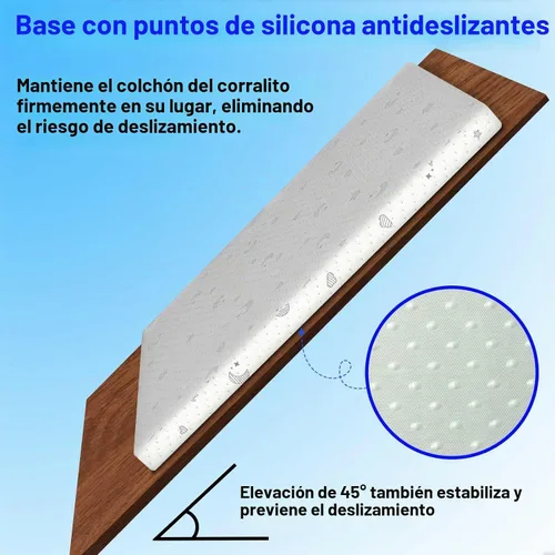 Vista 5 de Protector de colchón transpirable Pack and Play (38 x 26 x 1.8 pulgadas), protector de colchón impermeable con parte inferior antideslizante