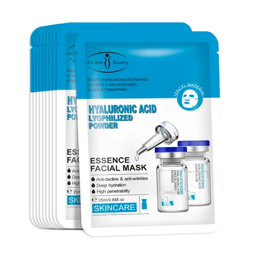Vista 10 de AICHUN BEAUTY Essence Máscara facial Tencel material antiacné antiarrugas reparación después del sol hidratante limpieza profunda poro contractivo