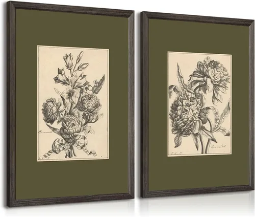 Vista 14 de Tanmart Arte de pared botánico vintage, lienzo floral antiguo, arte de pared, impresiones de flores neutrales, póster vintage de granja, pintura