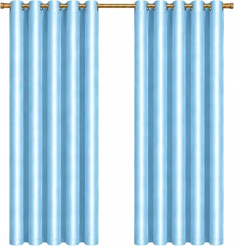 Vista 21 de KEMCO Cortinas opacas para oscurecer la habitación, con aislamiento térmico y ojales, para sala de estar, bunglow