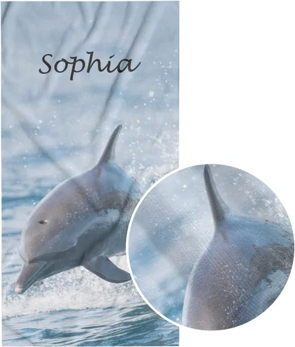 Vista 8 de Toalla de playa de astronauta de luz azul personalizada con nombre, toallas de baño a prueba de arena para natación y deporte, 30 x 60 pulgadas