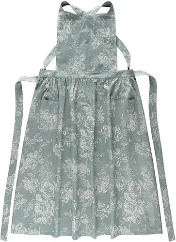 Vista 11 de Delantal de cocina floral de algodón impermeable para mujer, delantal ajustable con bolsillos, estilo vintage para cocinar y hornear