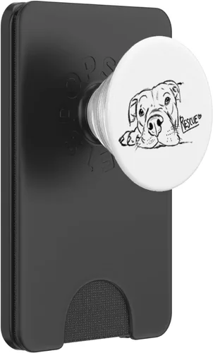 Vista 7 de Rescue Dog Sketch, Pit Bull Drawing, Adopt Don't Shop PopSockets Grip and Stand para teléfonos y tabletas