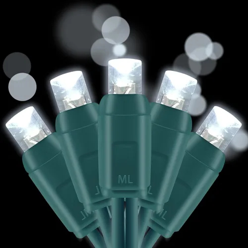 Vista 12 de Juego de 50 luces LED de Navidad de 0.197 in de gran angular, para exteriores, para jardín, patio, árboles, decoración de iluminación, cable verde