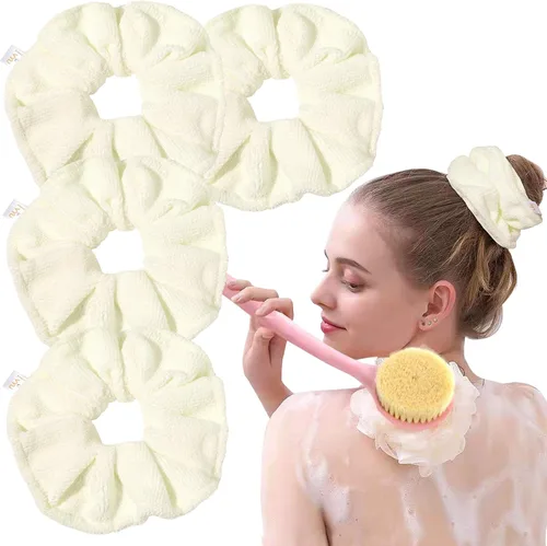 Vista 9 de Ivyu Toalla de microfibra para secar el cabello, banda elástica grande de fibra para rizar el cabello para la ducha, productos para el cabello