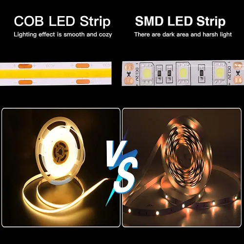 Vista 4 de Tira de luz LED COB flexible, 0.5m/1.6ft Bendable COB LED cuerda luces DC 5V 320 LEDs/m blanco cálido 3000K no impermeable USB cinta luces