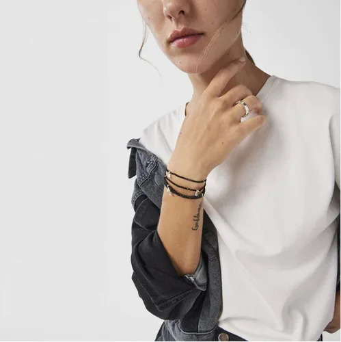 Vista 5 de TOUS Pulsera de plata de ley para mujer con espinelas. Colección de colores, Gema, espinela