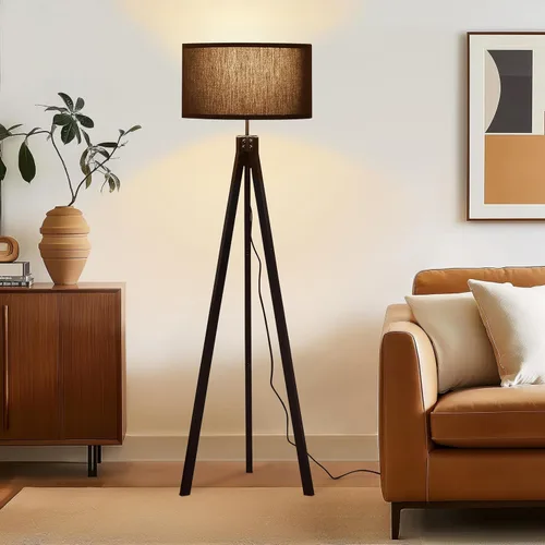 Vista 7 de Brightech Eden - Lámpara de pie LED con trípode, luz moderna regulable de mediados de siglo para salas de estar contemporáneas, lámpara de pie alta