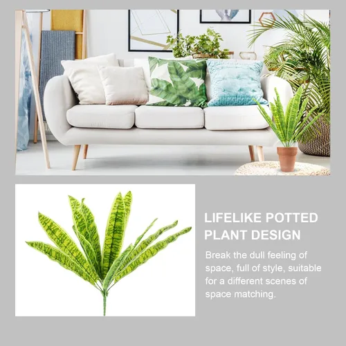 Vista 8 de HOMSFOU Plantas de interior Sansevieria Planta de serpiente, vegetación de plástico, planta de agave artificial para decoración de interiores