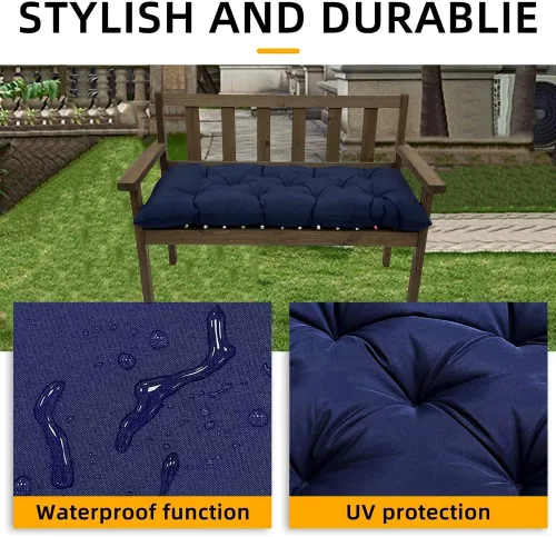 Vista 4 de Srutirbo Cojín impermeable para banco de interior/exterior, cojín antideslizante para silla columpio, cojín para sofá de dos plazas para muebles