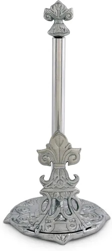Vista 2 de Arthur Court Designs Fleur-De-Lis - Toallero de papel francés decorativo para encimera, de metal de aluminio en la encimera, 13 pulgadas de alto
