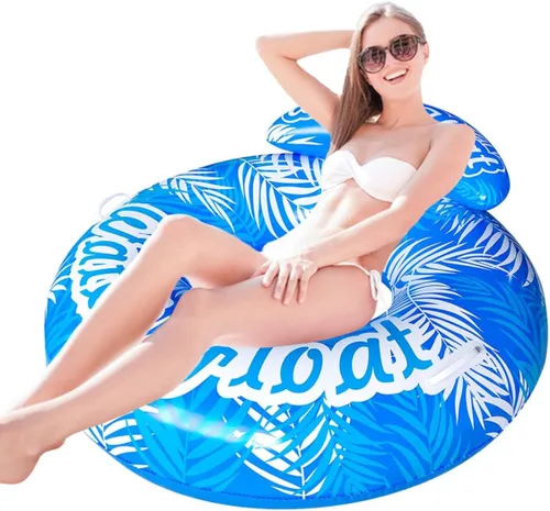Vista 8 de Flotador de piscina para adultos, flotadores de playa para adultos, balsas inflables, sofá de aire para piscina, silla flotante, con dos asas, ideal