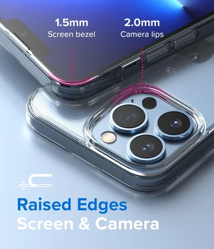 Vista 4 de Ringke Fusion funda compatible con iPhone 13 Pro Max, translúcida, antihuellas, dura, parte trasera esmerilada, con bordes protectores suaves
