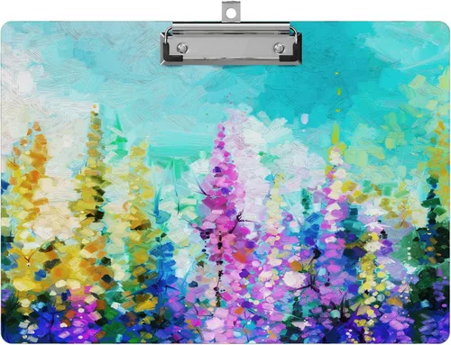 Vista 16 de Portapapeles acrílico con purpurina horizontal, tamaño estándar A4, bonitos portapapeles con clip de perfil bajo para dibujar, suministros de arte