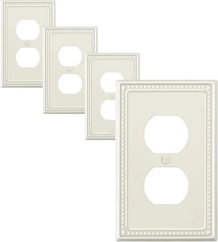Vista 78 de Paquete de 2 cubiertas de placa de interruptor de luz de doble palanca, cubiertas decorativas de placa de doble interruptor Pearls, placa de pared