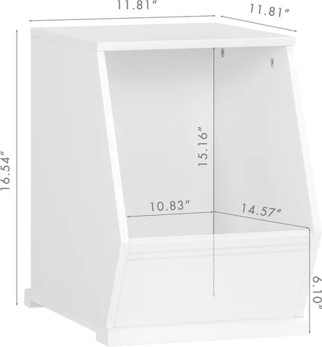 Vista 2 de UTEX Organizador de almacenamiento de juguetes para niños, gabinete de almacenamiento de juguetes apilable, organizador de juguetes de madera