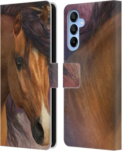 Vista 319 de Head Case Designs Officially Licensed Laurie Prindle A Morgan Christmas Western Stallion Leather Wallet Case Compatible with Samsung Galaxy A07 4G