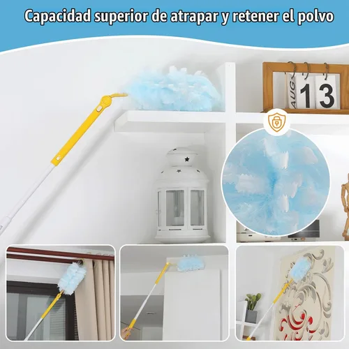 Vista 4 de 60 repuestos de plumero resistente de 360° compatibles con Swiffer, repuesto de plumero electrostático desechable extragrueso de tamaño grande con 1