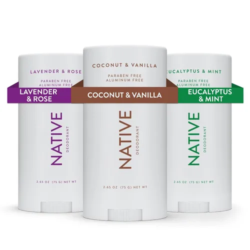 Vista 8 de Native Desodorante Desodorante natural para mujeres y hombres, sin aluminio con bicarbonato de sodio, probióticos, aceite de coco y manteca