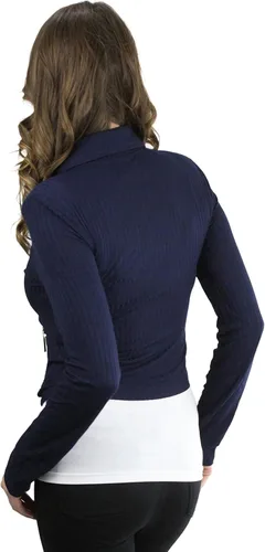 Vista 115 de ToBeInStyle Blazers de manga larga con cremallera y botones para mujer