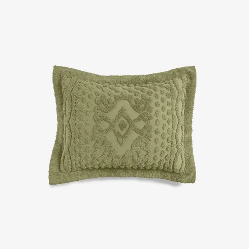 Vista 8 de BrylaneHome 100% Cotton Georgia Chenille Shams - Standard, Emerald Green