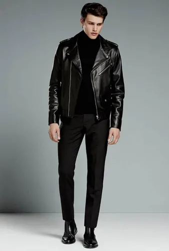 Vista 4 de KINGBEGA Suéteres de cuello alto para hombre, ajuste delgado, básicos, térmicos, casuales, de manga larga
