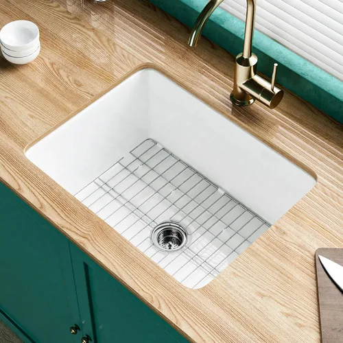 Vista 14 de Miuara Fregadero de barra de montaje inferior blanco de 18 pulgadas - Fregadero de cocina pequeño de montaje superior empotrable de 18"x18"x9