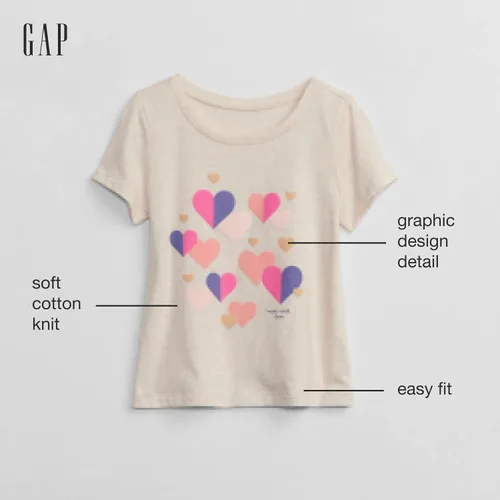 Vista 2 de GAP Camiseta de manga corta con estampado de Brannan's Favorites para bebé niña