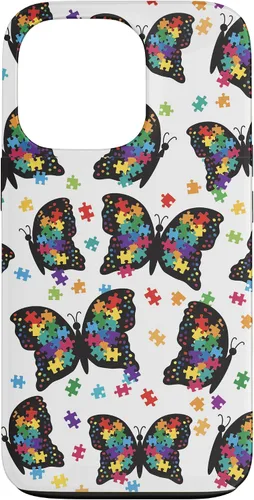 Vista 10 de Funda con patrón de rompecabezas de mariposa para iPhone 17