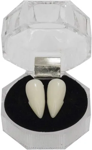 Vista 4 de Secaden 3 pares de dientes de vampiro colmillos dentaduras de cosplay, accesorios de Halloween, regalos de fiesta