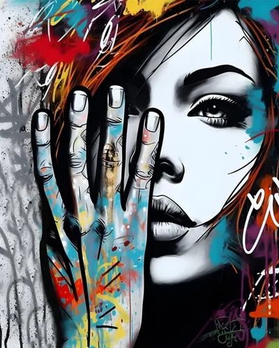 Vista 21 de Tucocoo Kits de Pintura por Números para Adultos y Niños - Labios Graffiti Sacando la Lengua - Pintura al Óleo Digital DIY sobre Lienzo Arte