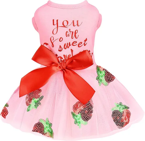 Vista 21 de Yikeyo Vestido de perro para primavera y verano, ropa de perro para perros pequeños, falda para perros pequeños, vestidos de cachorro, vestido