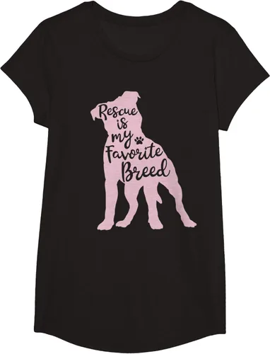 Vista 3 de Pitbull Rescue Is my Favorite Breed Dog Pit Bull Mama - Camiseta, Negro, S