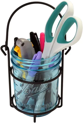 Vista 2 de Mason Jar Lifestyle Tarro de una pinta para colgar o transportar un frasco (paquete de 3)