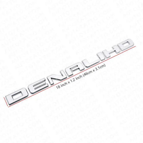 Vista 3 de 2X Emblema de placa de nombre para puerta lateral y puerta trasera de Denali HD en 3D, de repuesto para Denali (cromo)