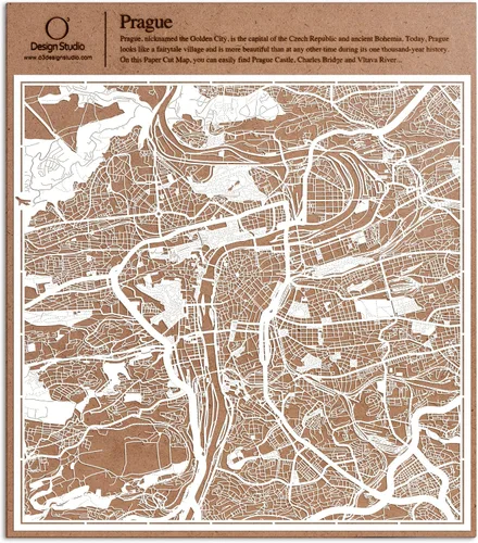 Vista 40 de O3 Design Studio Aberdeen - Mapa de papel cortado en papel blanco de 12 x 12 pulgadas