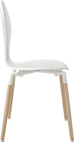 Vista 3 de Modway Path Mid-Century Modern - Dos sillas de cocina y comedor en color blanco