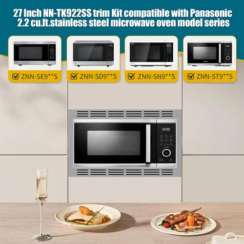 Vista 2 de NN-TK922SS - Kit de molduras de 27 pulgadas para usar con hornos microondas Panasonic, para horno microondas de 2.2 pies cúbicos, kit de molduras
