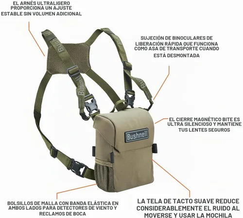 Vista 3 de Bushnell Prime - Paquete combinado de binoculares y bóveda de 10 x 42 pulgadas, binocular de caza impermeable con bolsa resistente para caza