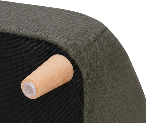 Vista 10 de Teamson Pets Bennett - Sofá cama elevada de lino jaspeado de 32 pulgadas con cojín extraíble y funda lavable para gatos y perros pequeños