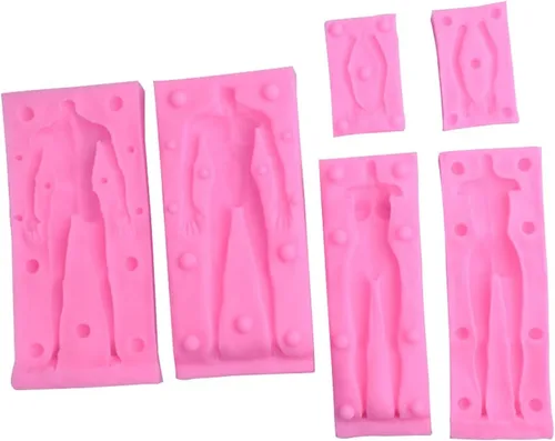 Vista 2 de 2 paquetes de hombres y mujeres, modelo de cuerpo masculino, femenino, moldes de silicona para fondant, molde de arcilla de yeso, molde