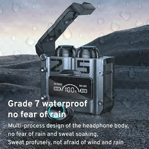Vista 5 de M25 BT5.3 - Auriculares deportivos inalámbricos con cancelación de ruido ambiental, IPX7 impermeable, estéreo Bluetooth, 4 micrófonos integrados