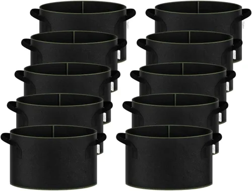 Vista 10 de iPower - Bolsa de cultivo para plantas de 5 galones, paquete de 6, resistentes, de tela con asas de nylon, contenedores de 300g de tela no tejida