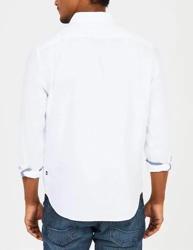 Vista 2 de Nautica - Camisa clásica para hombre manga larga con botones y elástica