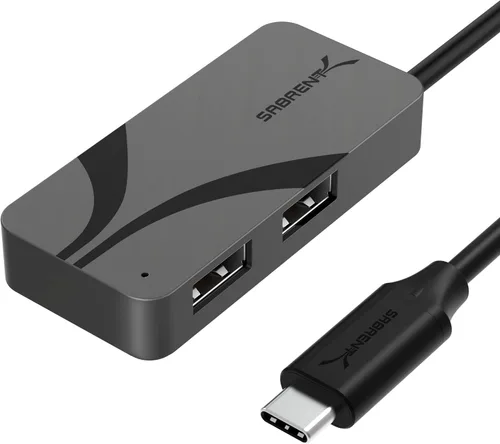 Vista 10 de SABRENT Concentrador de datos portátil de aluminio de 4 puertos USB 3.0 con cable USB 3.0 de 2.5 pies para iMac, MacBook, MacBook Pro, MacBook Air