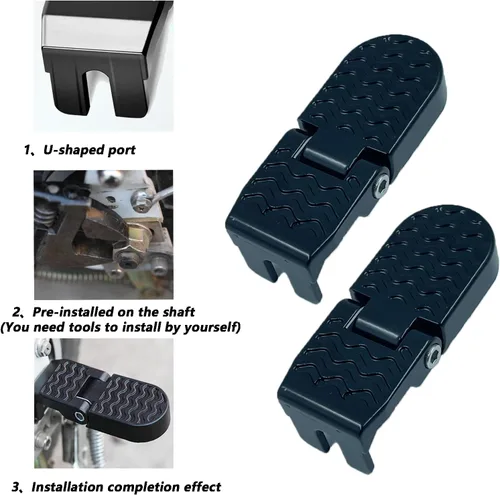 Vista 5 de LOOEEL 1 par 0.394 in U ranura bicicleta pedales trasero plegable asiento trasero pedales pedales ciclismo accesorios para bicicleta de montaña
