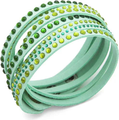 Vista 9 de Pulseras de cuero con cristales austriacos creadas por Barzel (muchas opciones disponibles)