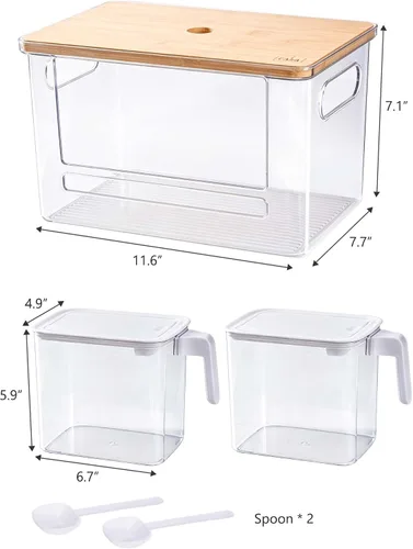 Vista 3 de iCASA Trash Bag Dispenser Organizer - Large 3 in 1 Garbage Bag Dispenser Holder Dishwasher Pods Container, Clear Under Kitchen Sink Organizer, 2pcs